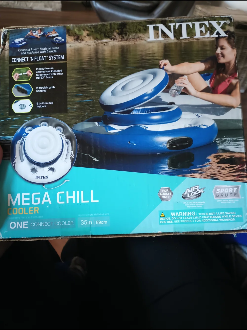 Intex Mega Chill Cooler Inflatable Float - Original Box. Party Time! Tubing!